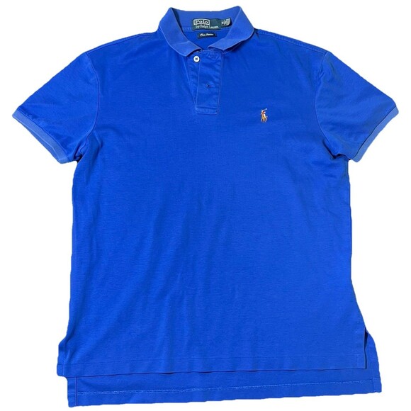 Polo Ralph Lauren Pima Interlock Shirt Men’s M Blue Lightweight Polo Pony Logo - Picture 1 of 6
